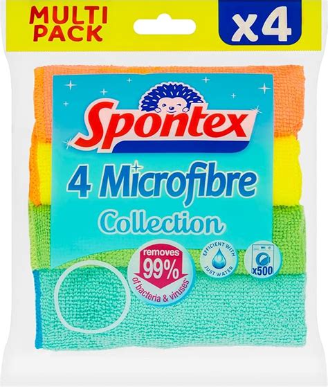 Spontex Microfibre Cloths Pack Of 4 Uk Health And Personal Care