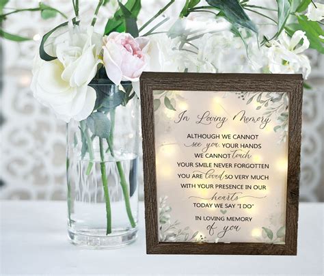 Wedding Memorial Frame Sympathy Gift Memorial Frame - Etsy