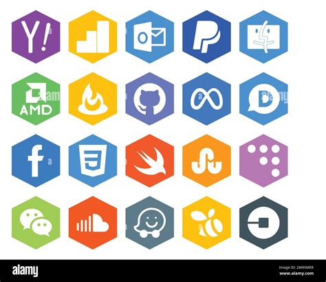 20 Social Media Icon Pack Including Wechat Stumbleupon Github Swift