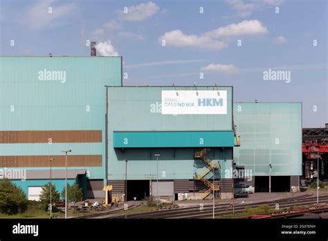 Huettenwerke Krupp Mannesmann Hkm Logo On Steel Mill Blue Sky