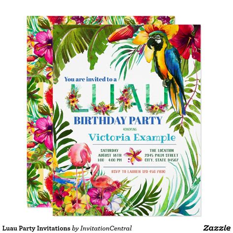 Luau Party Invitations Luau Party Invitations, Adult Birthday ...