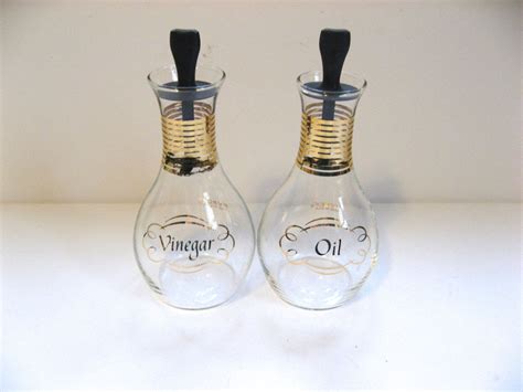 Vintage Pyrex Cruet Set Oil And Vinegar Bottles Glass With Etsy Pyrex Vintage Cruet