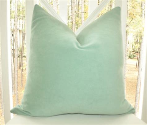 Decorative Mint Green Pillow 16 X 16 Sea Foam Green Velvet Etsy