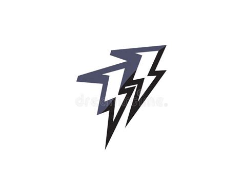 Electric Vector Lightning Icon Logo And Symbols Stock Vector