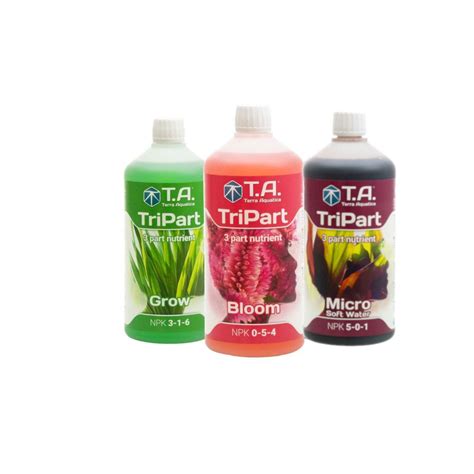 Terra Aquatica TriPart Grow Bloom Micro Soft Water 3x1 L Sada Hnojiv