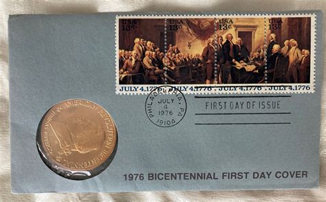 1976 Bicentennial First Day Cover and Medallion - Etsy