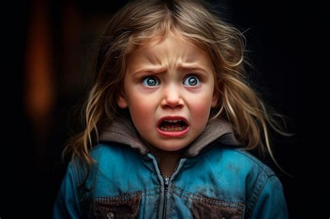 Premium Photo | A child's face showing fear in a new or overwhelming ...