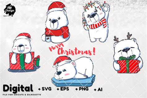 Merry Christmas Polar Bear SVG Files Graphic by ToiDesignStore · Creative Fabrica