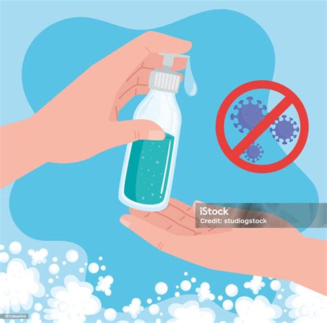 Hands With Antibacterial Soap Stock Illustration Download Image Now