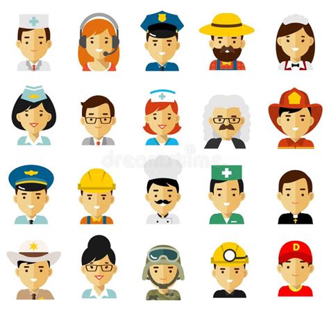 Icons Set Different Work Professions Stock Illustrations 757 Icons