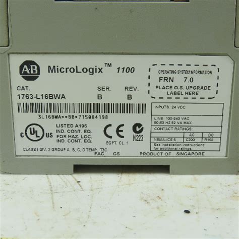 Allen Bradley L Bwa Ser B Frn Micrologix Programmable