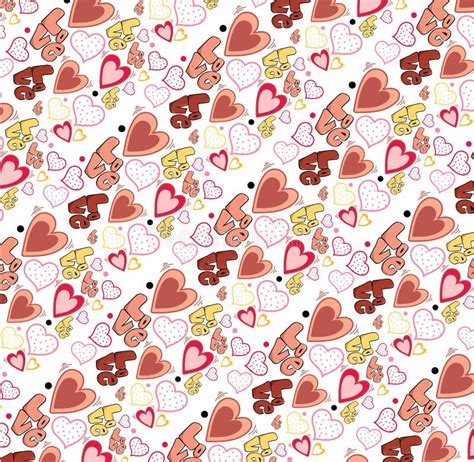 Cute Heart Repeated Pattern Ideal For Wrapping Paper Textile Stock