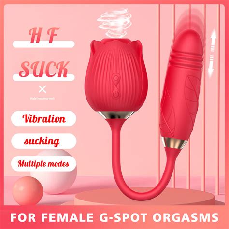 Sucking Thrusting Vibrating Rose G Spot Clit Sex Toys For Women