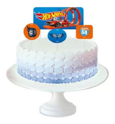 Topper Para Tartas Hot Wheels Festcolor 4 Unidades Completo MercadoLibre