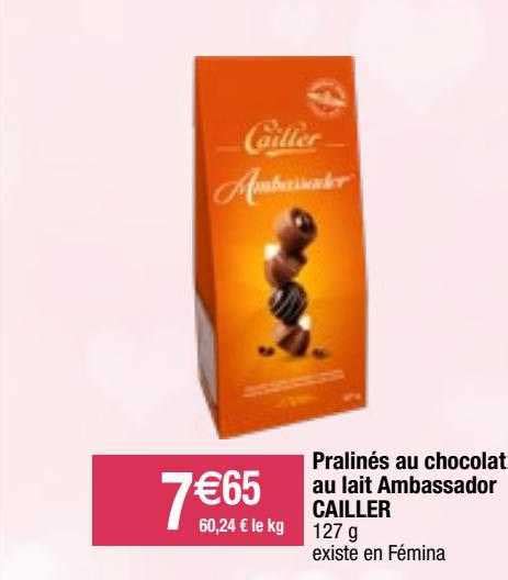 Promo Pralin S Au Chocolat Au Lait Ambassador Cailler Chez Migros