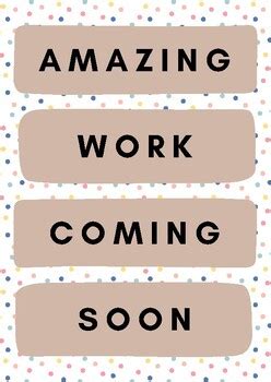 Amazing Work Coming Soon Art Wall Placeholder Bulletin Board Display