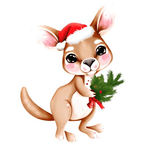 Cute Christmas Kangaroo Graphic · Creative Fabrica