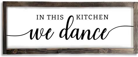 Amazon Dazingart In This Kitchen We Dance Sign Rustic Farmhouse