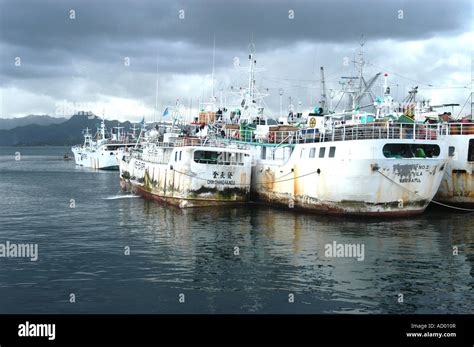 Boats Port Of Suva Fiji Stock Photo Alamy