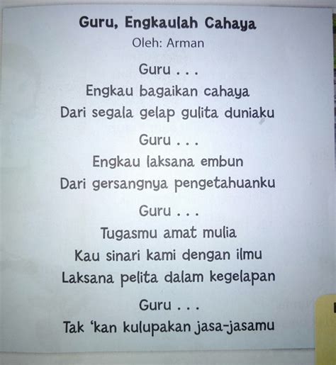 Contoh Puisi Pendek Tentang Guru