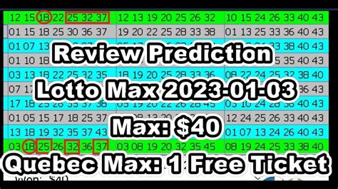 Review Winning Prediction Lotto Max For 2023 01 03 YouTube