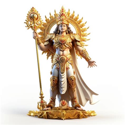 Premium AI Image | illustration of hindu god surya standing golden ...