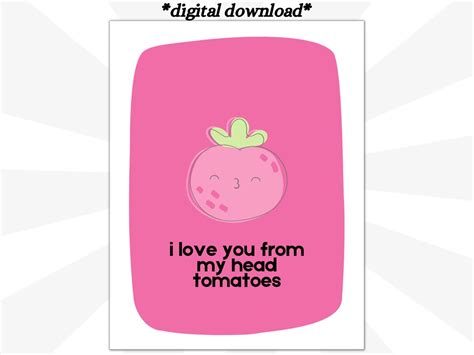 Tomato Pun Digital Valentines Day Card I Love You From My Head