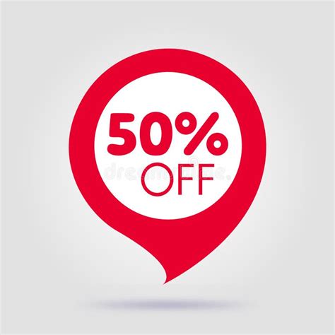 50 Off Discount Sticker Sale Red Tag Isolated Vector Illustration