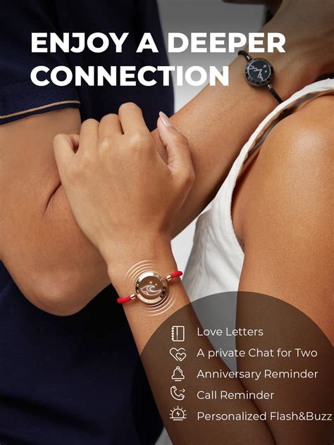 Totwoo Long Distance Touch Bracelets For Couples Vibration Light Up