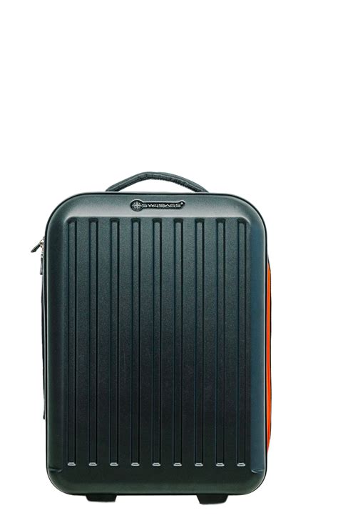 Koffer Trolley Handgepaeck Faltbar Swissbags Schwarz Orange