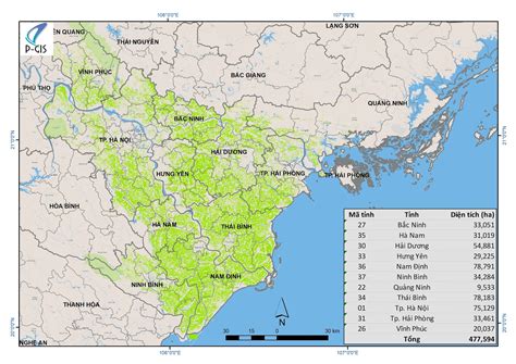 Thống kê sớm lúa mùa 2019 vùng đồng bằng sông Hồng - P-GIS