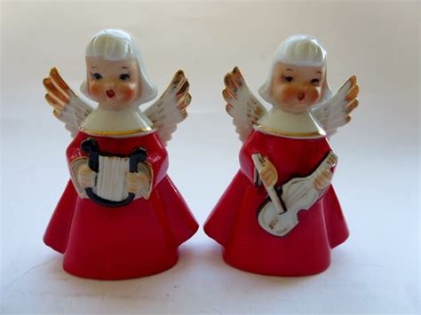 Vintage Angel Figurines Two Choir Angels with Gold by Klassic