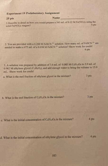 Solved Experiment 19 Prelaboratory Assignment 25 Pts Name Chegg