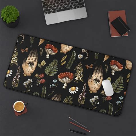 Dark Cottagecore Mat Floral Desk Mat Botanical Mouse Pad Vintage