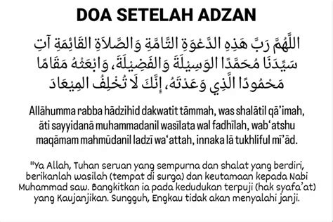 Doa Setelah Adzan Dan Artinya Arab Latin Lengkap Allahumma Robba