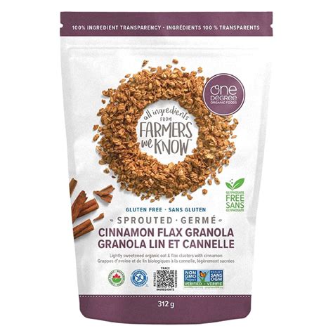 One Degree Gluten Free Sprouted Granola Cinnamon Flax At Natura Market