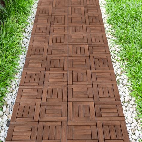 Yaheetech X Wood Interlocking Deck Tile In Brown Reviews