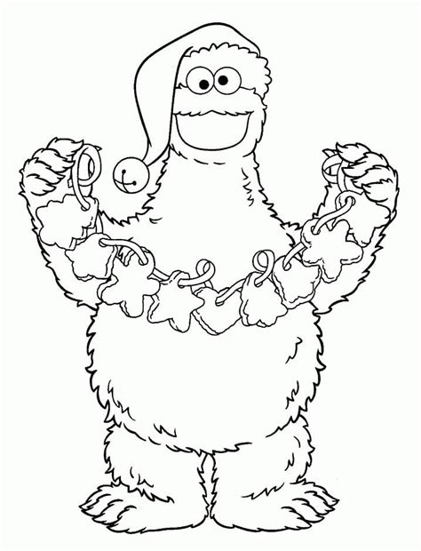 Cookie Monster Is Swimming Coloring Page Free Printable Coloring