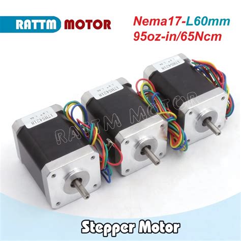 3PC Nema17 Stepper Motor 60mm 95 Oz In 1 8A CNC Military Products