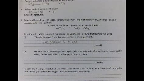 C2 Conservation Of Mass Worksheet Answers Youtube