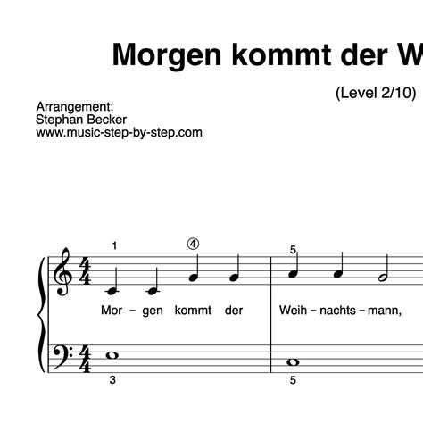 Morgen Kommt Der Weihnachtsmann F R Klavier Leicht