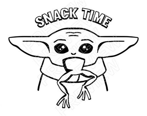 Baby Yoda Snack Time Coloring Page Free Printable Coloring Pages