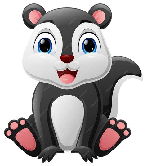 Premium Vector Cute Baby Skunk Cartoon Sitting