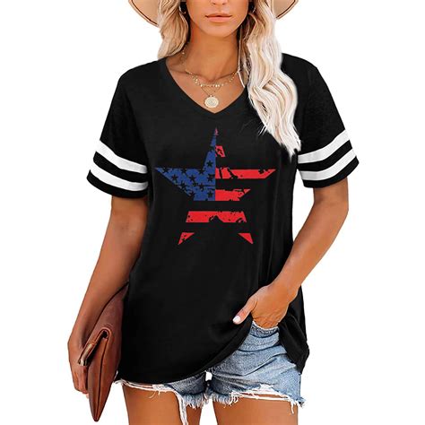 American Flag Shirt Women 4th Of July Shirts Usa Flag Graphic Patriotic