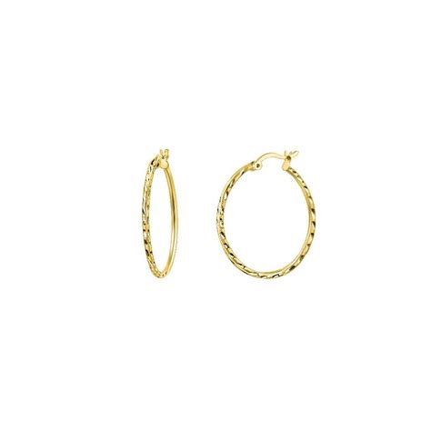 Twist Gold Clip Hoop Earrings 25mm Medium Grace Co UK