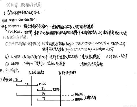 《数据库》期末考试复习手写笔记 第10章 数据库恢复技术（日志文件检查点）【10分】数据库日志恢复例题 Csdn博客