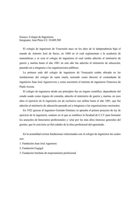 Ensayo Colegio De Ingenieros 2 PDF