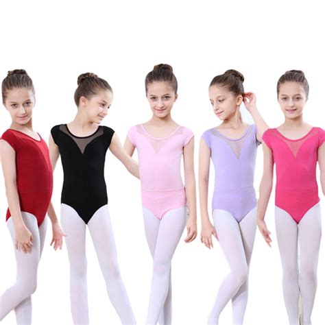 Lolanta Kids Girls 7 Colors Short Sleeve Leotard Clothes Children's Ballet Dance Performance ...