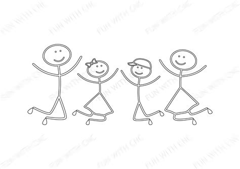 Stick People Happy Family Illustration, Stick Figure Clipart, Stick ...