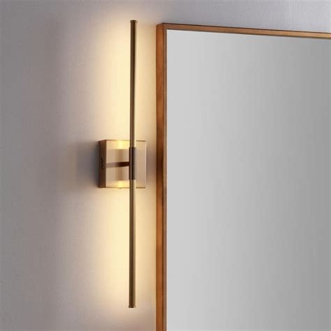 JONATHAN Y Makena 28 In Gold Dimmable Integrated LED Metal Wall Sconce